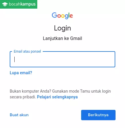 tampilan login email gmail